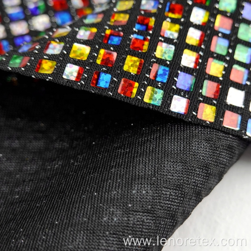 Metallic Knit Lurex Embroidery Square Sequin Fabric